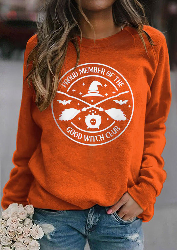 

Halloween Proud Member Of The Good Witch Club Sweatshirt - Orange, SCM006054