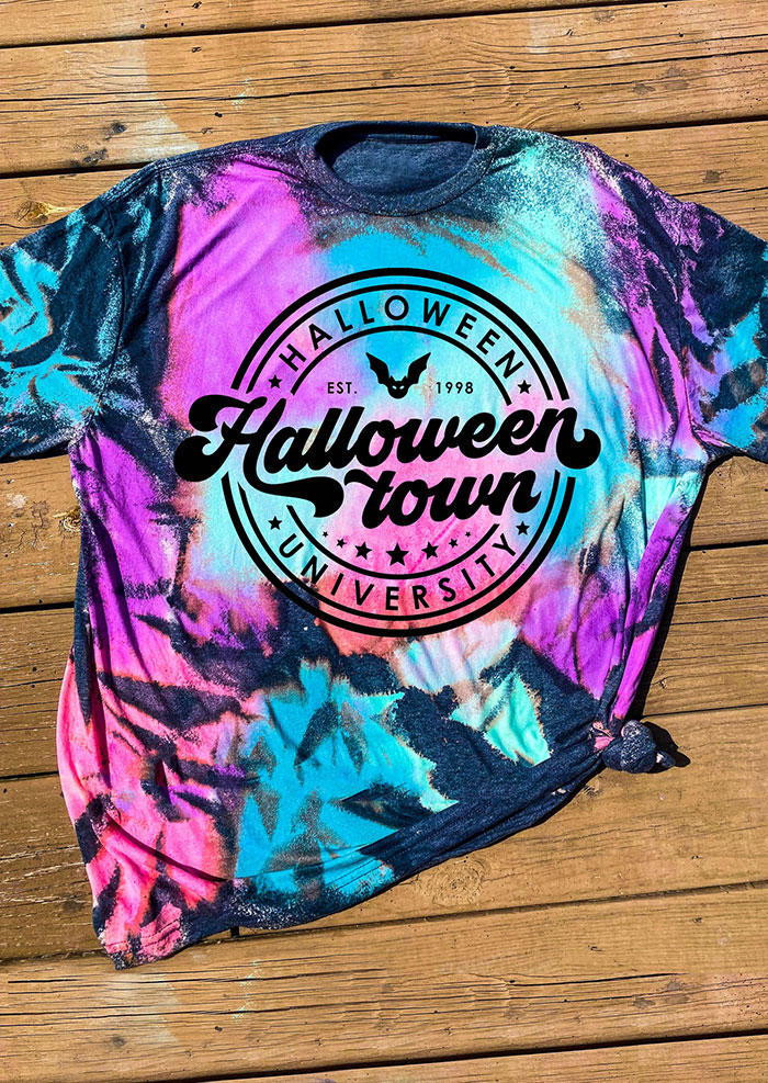 

Halloween University Halloweentown Tie Dye T-Shirt Tee, Multicolor, SCM006226