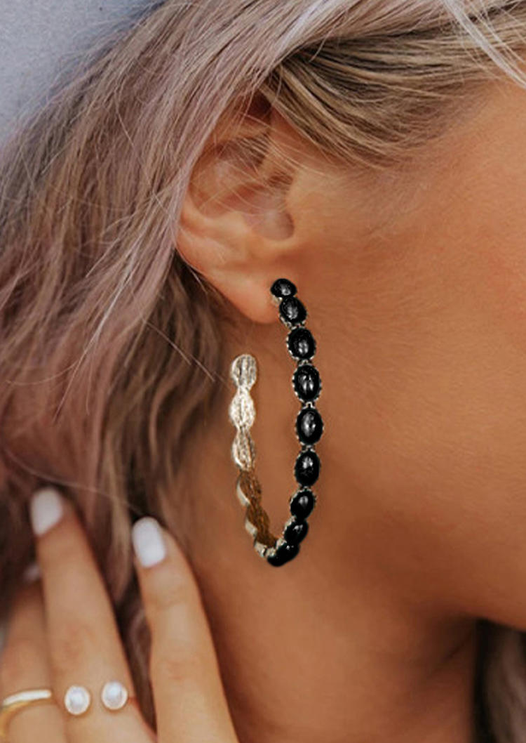 Large Hoop Alloy Ear Wrap Earrings