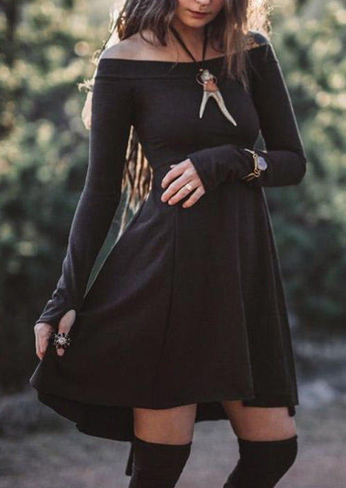

Halloween Off Shoulder Asymmetric Mini Dress - Brown, SCM006405