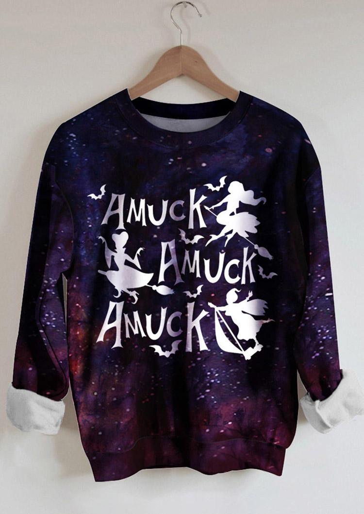 

Amuck Tie Dye Witch Pullover Sweatshirt, Multicolor, SCM006131