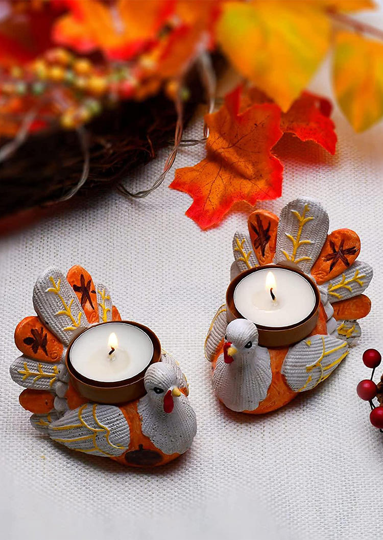 

Thanksgiving Mini Resin Turkey Candle Holders, Multicolor, SCM006027