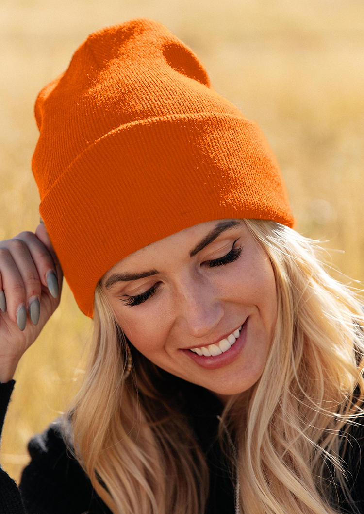 

Winter Soft Knitted Beanie Hat - Orange, SCM006198