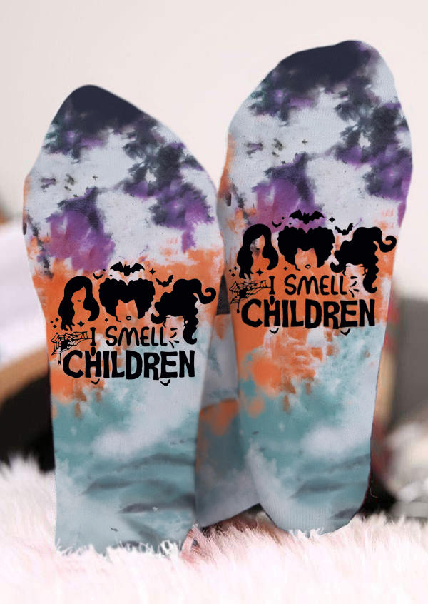 

Halloween I Smell Children Star Tie Dye Crew Socks, Multicolor, SCM006280