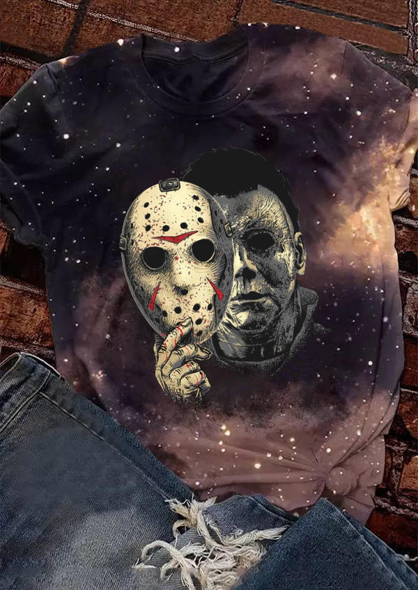 

Halloween Behind The Mask Horror Movie T-Shirt Tee - Purple, SCM006521