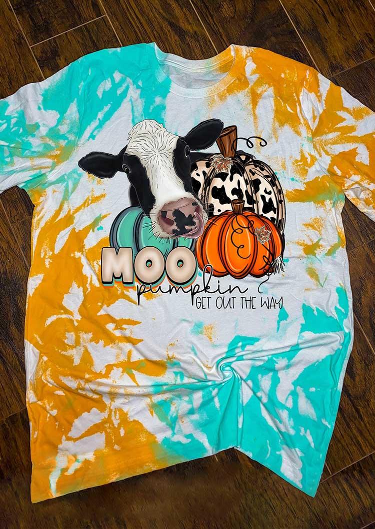 

Moo Pumpkin Get Out The Way Tie Dye T-Shirt Tee, Multicolor, SCM005968