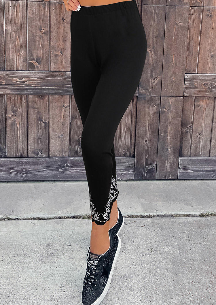 

Ethnic Hollow Out Leggings - Black, SCM006297