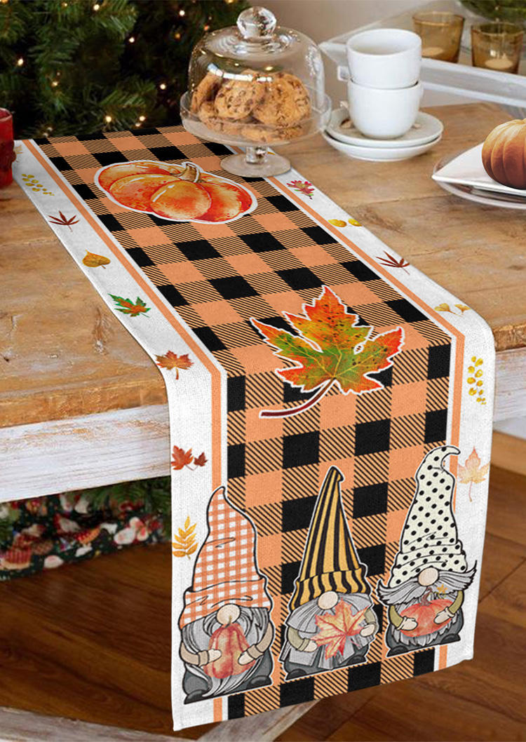 

It's Fall Y'all Maple Leaf Pumpkin Table Runner, Orange, SCM006090