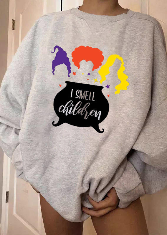 

I Smell Children Witch Sweatshirt - Gray, SCM006489