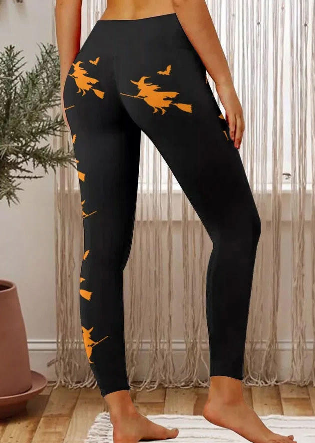 Halloween Why Yes Actually I Can Drive A Stick Witch Leggings - Black