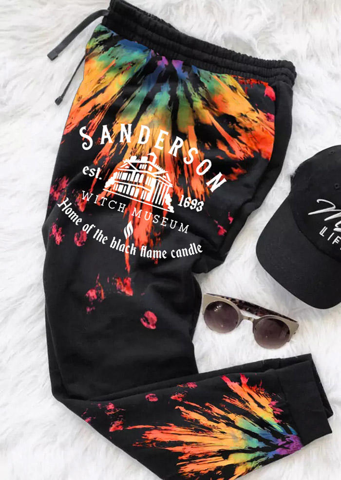 

Halloween Home Of The Black Flame Candle Reverse Tie Dye Sweatpants - Black, SCM006853