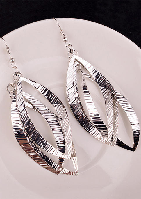 

Multilayer Hook Alloy Earrings, Silver, SCM005806
