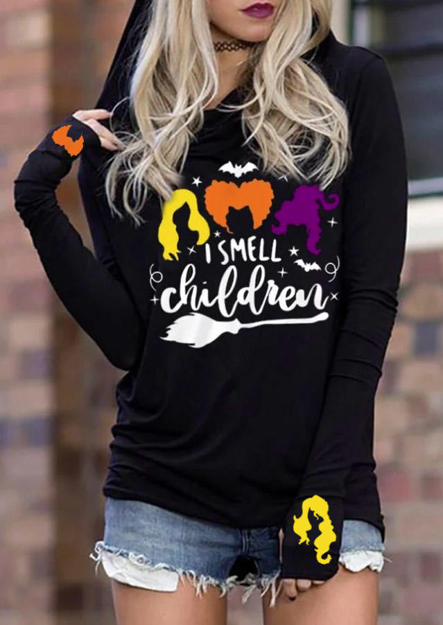

Halloween I Smell Children Long Sleeve Hoodie - Black, SCM006668