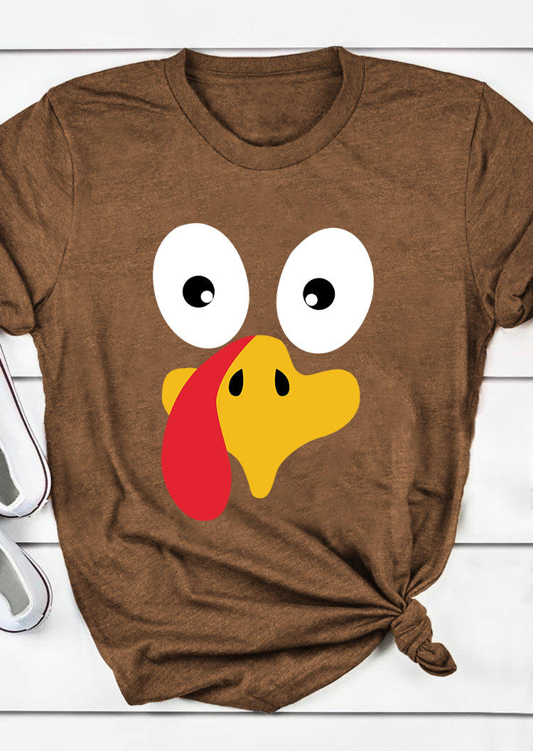 

Thanksgiving Turkey T-Shirt Tee - Brown, SCM006757