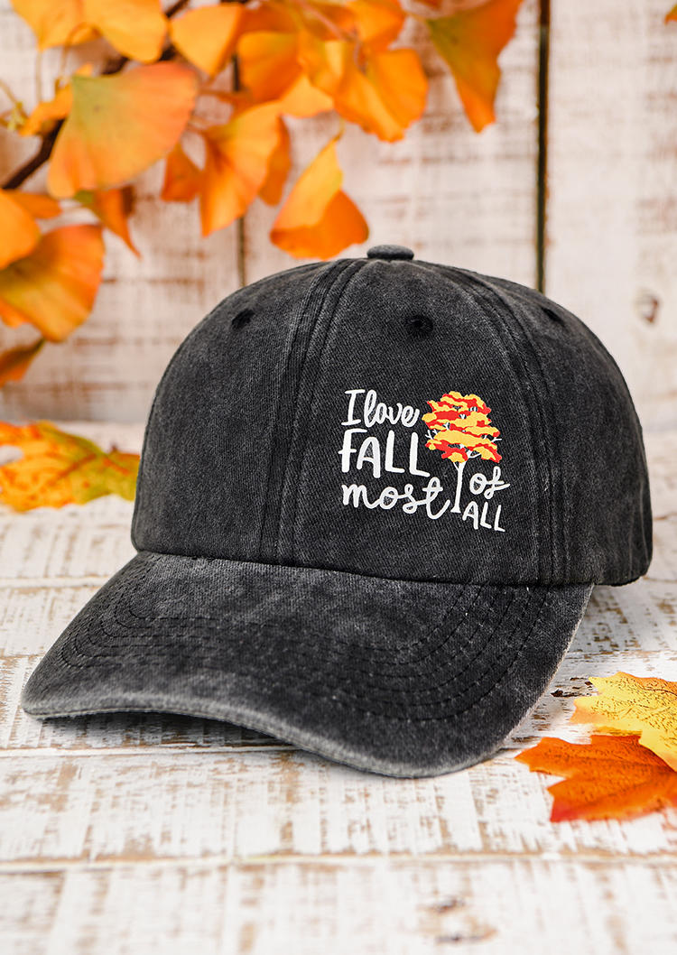 

I Love Fall Most Of All Baseball Cap, Black, SCM006132