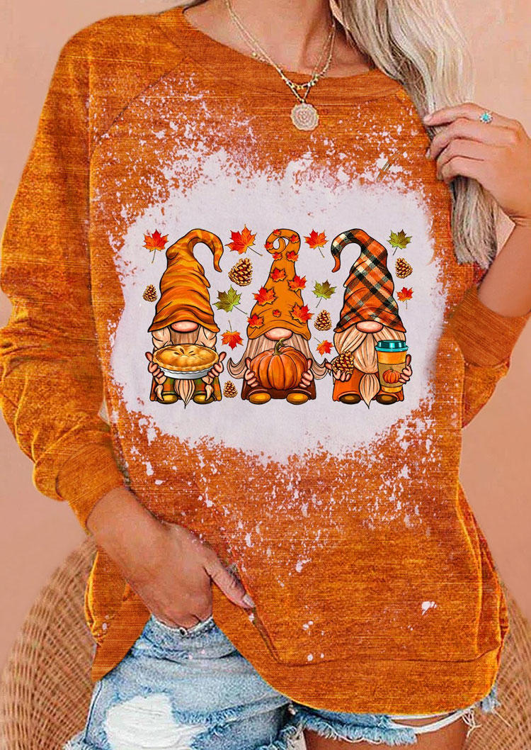 

Gnomies Maple Leaf Pumpkin T-Shirt Tee - Orange, SCM006222