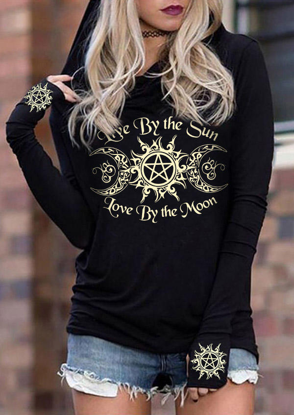 

Live By The Sun Love By The Moon Hoodie - Black, SCM006360