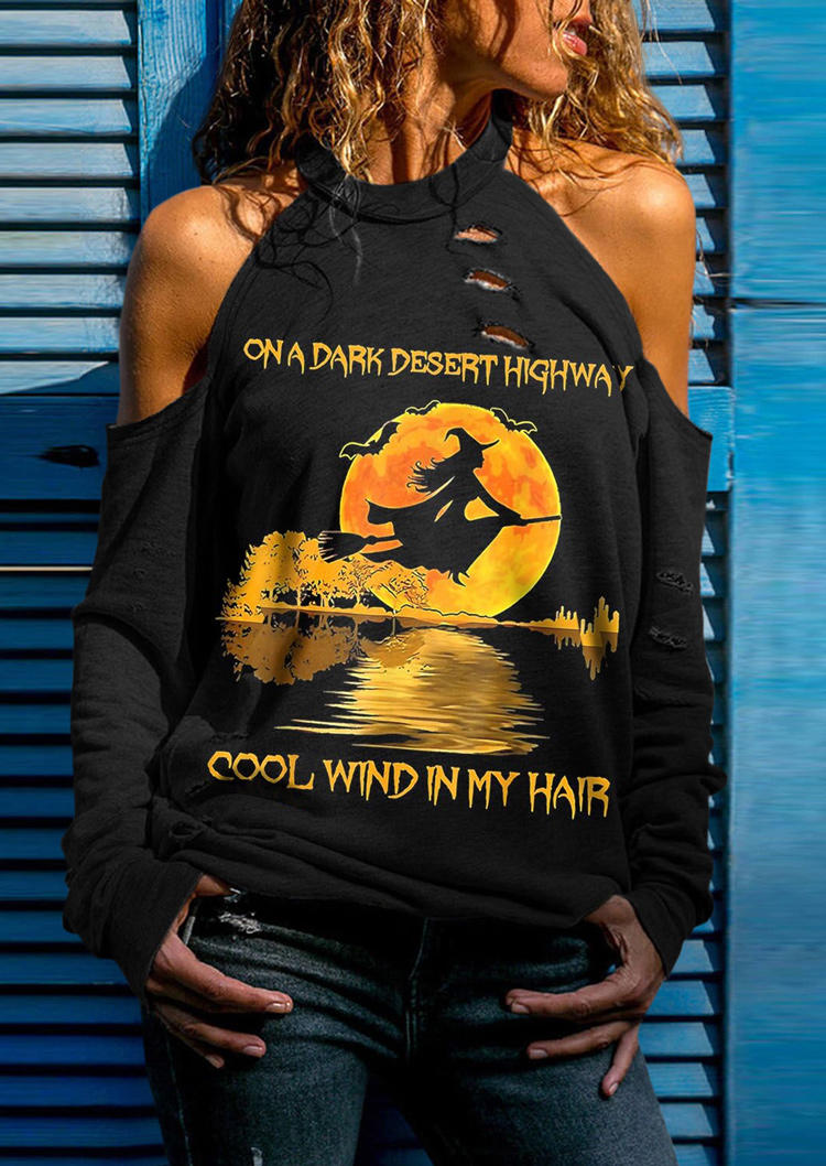 

Halloween On A Dark Desert Highway Cool Wind In My Hair Blouse, Black, SCM006680