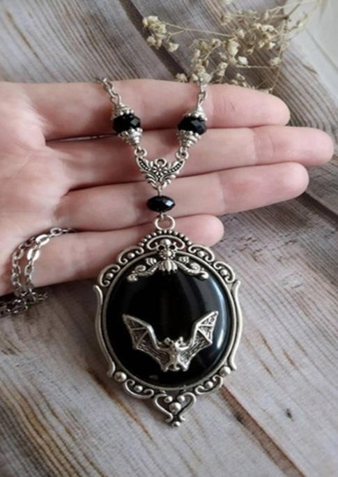

Halloween Bat Alloy Pendant Necklace - Black, SCM006817