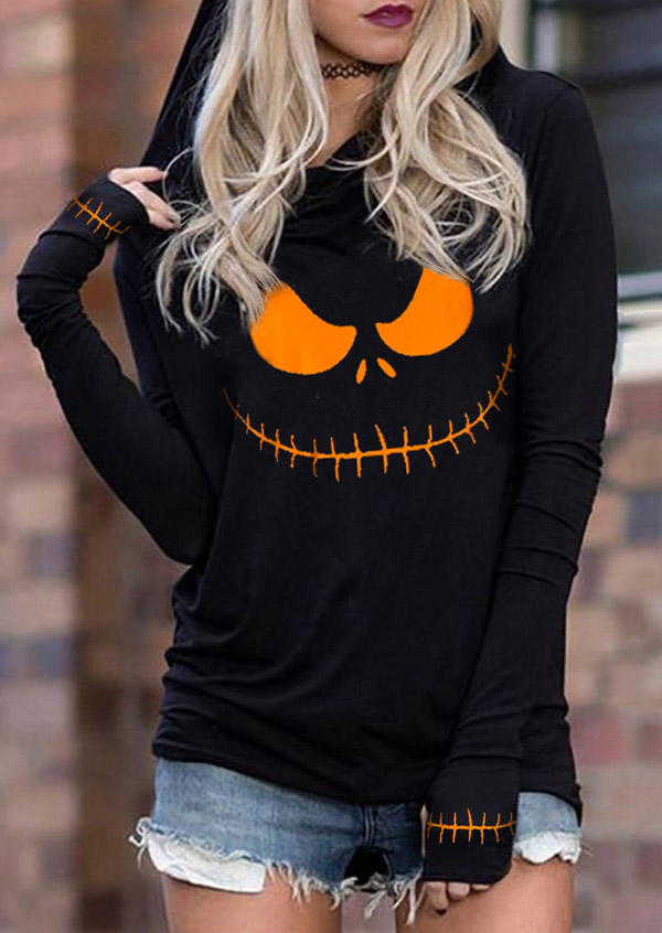 

Halloween Pumpkin Scary Hoodie - Black, SCM007121