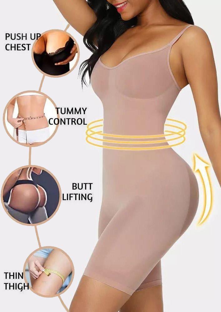 

Control Seamless Spaghetti Strap Shapewear Bodysuit - Apricot, SCM006295