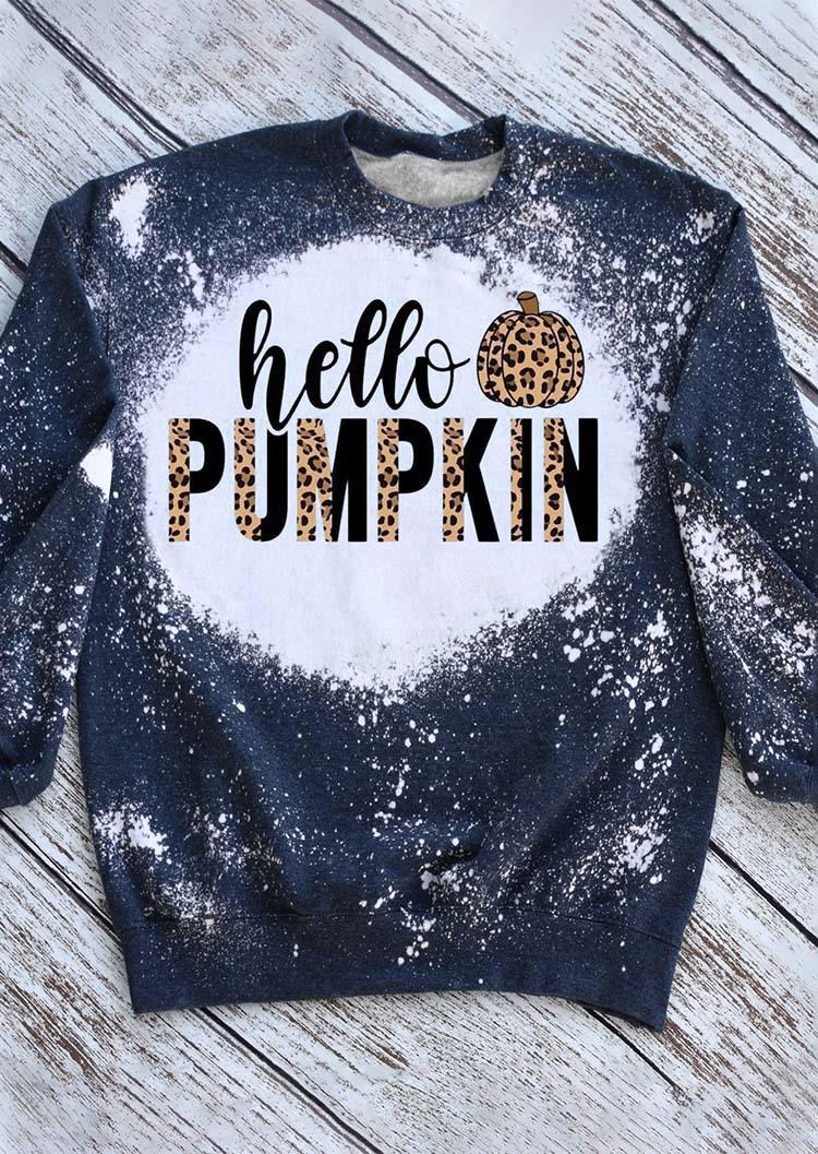 

Hello Pumpkin Leopard Bleached Sweatshirt, Multicolor, SCM006229
