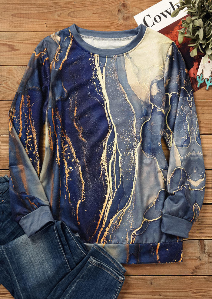 Tie Dye Long Sleeve O-Neck Sweatshirt