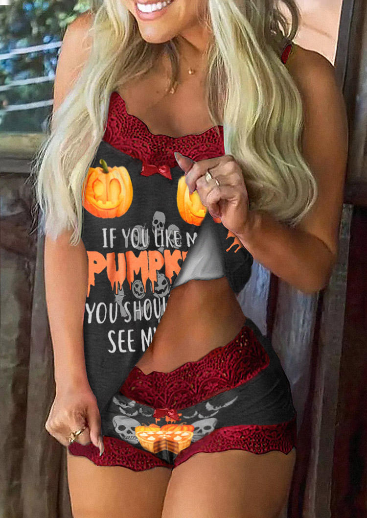 If You Like My Pumpkins You Should See My Pie Camisole And Shorts Pajamas Set