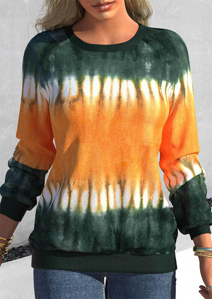 

Tie Dye Gradient Long Sleeve Sweatshirt, Multicolor, SCM007023