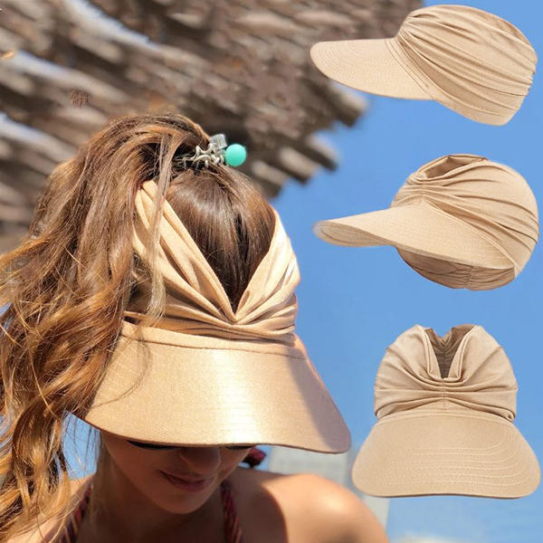 Ruched Hollow Out Sun Hat