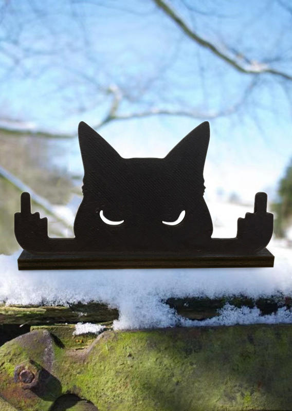 

Peeping Naughty Black Cat Garden Decor Ornament, SCM005825