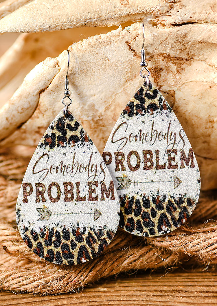 

Somebody's Problem Leopard PU Leather Earrings, Multicolor, SCM006952