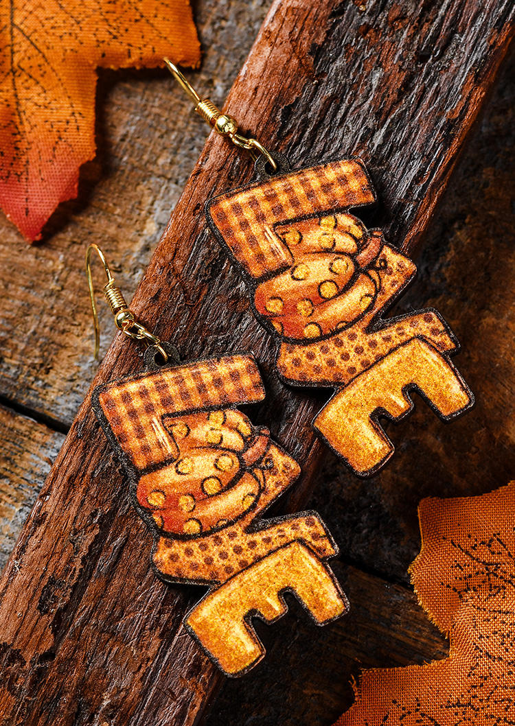 

Love Pumpkin Polka Dot Plaid Earrings, Multicolor, SCM006947