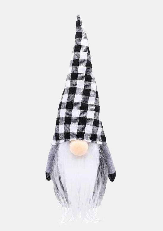 

Christmas Decorative Plaid Gnomies Faceless Doll, Gray, 486226