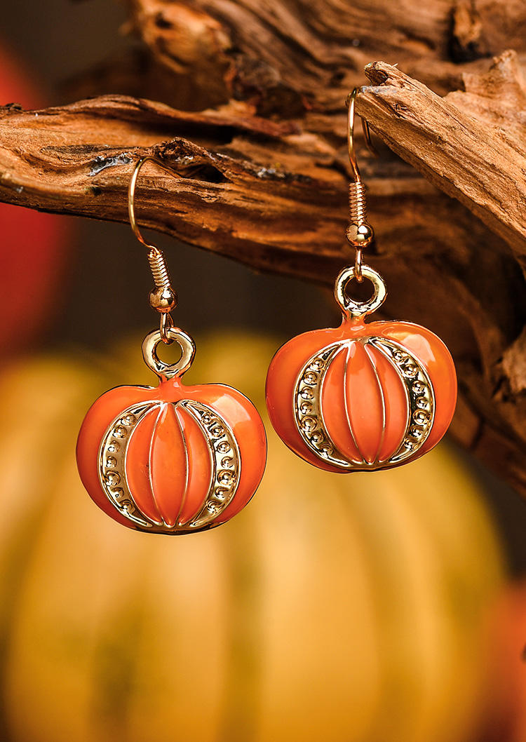 

Maple Leaf Rhinestone Alloy Earrings, Orange, SCM006095