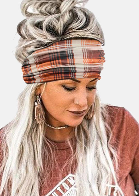 

Plaid Yoga Sport Wide Headband, Multicolor, SCM006810