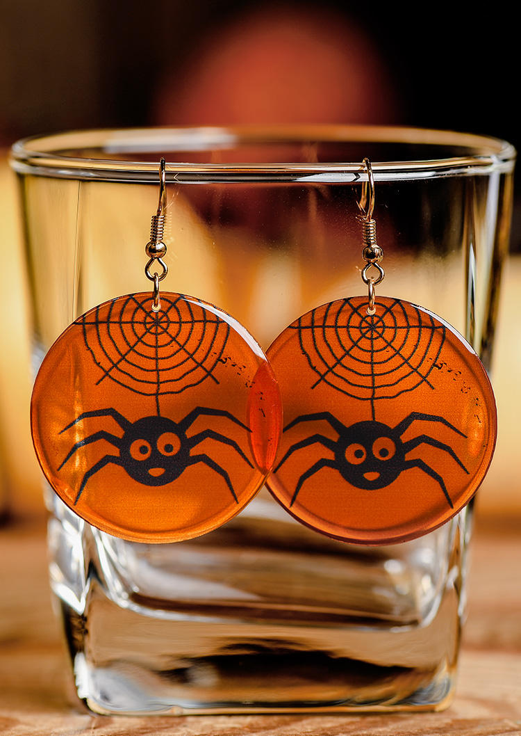

Halloween Spider Bat Hook Earrings, Green;red, SCM006955