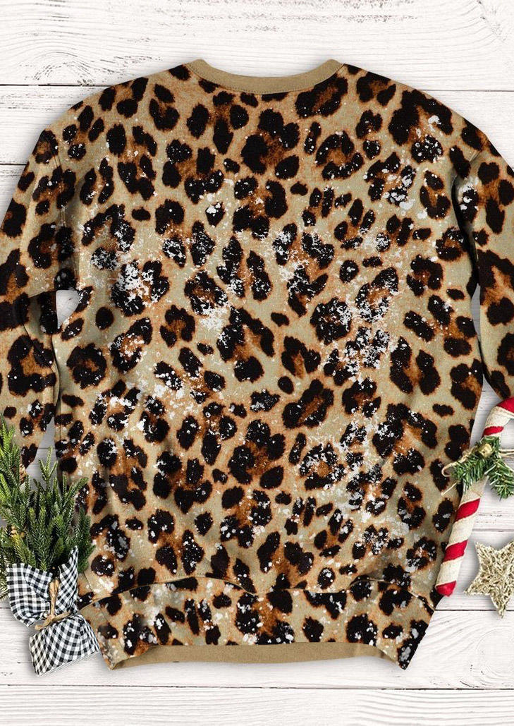 Oh Christmas Tree Cross Leopard Pullover Sweatshirt