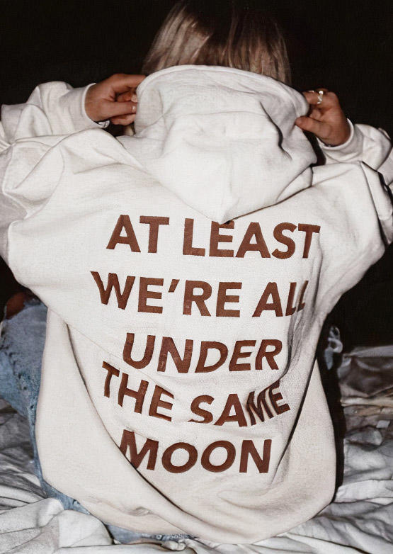 

At Least We're All Under The Same Moon Hoodie, White, SCM007409
