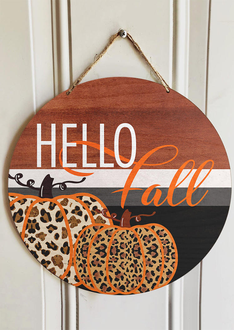 

Hello Fall Pumpkin Leopard Color Block Hanging Ornament, Multicolor, SCM007358