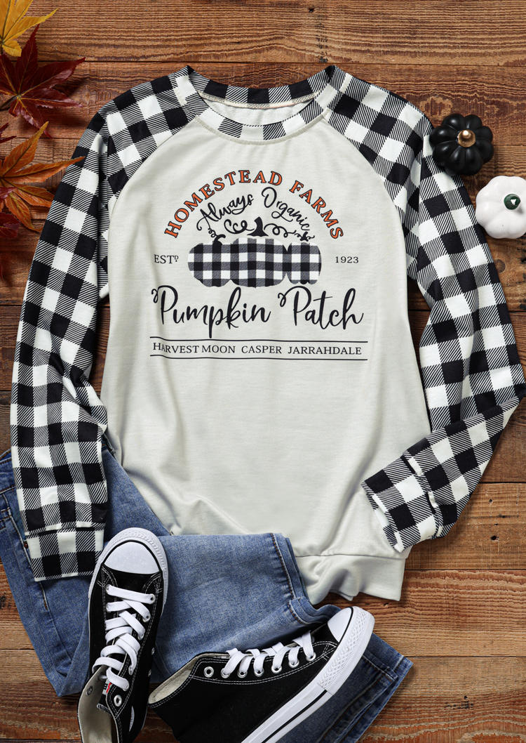Homestead Farms Always Organic Pumpkin Patch Plaid Sweatshirt