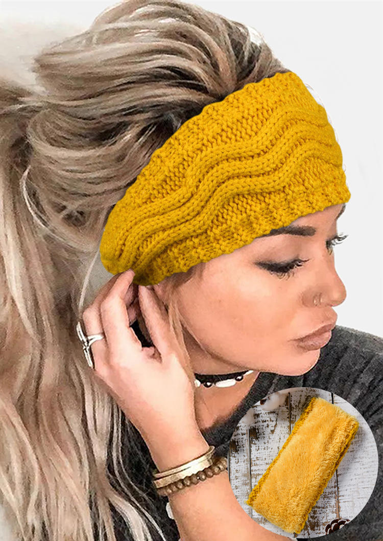 

Plush Crocheted Yoga Headband - Yellow, SCM007370