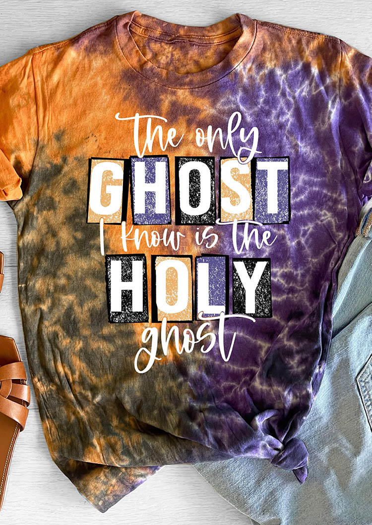 

The Only Ghost I Know Is The Holy Ghost Tie Dye T-Shirt Tee, Multicolor, SCM007433