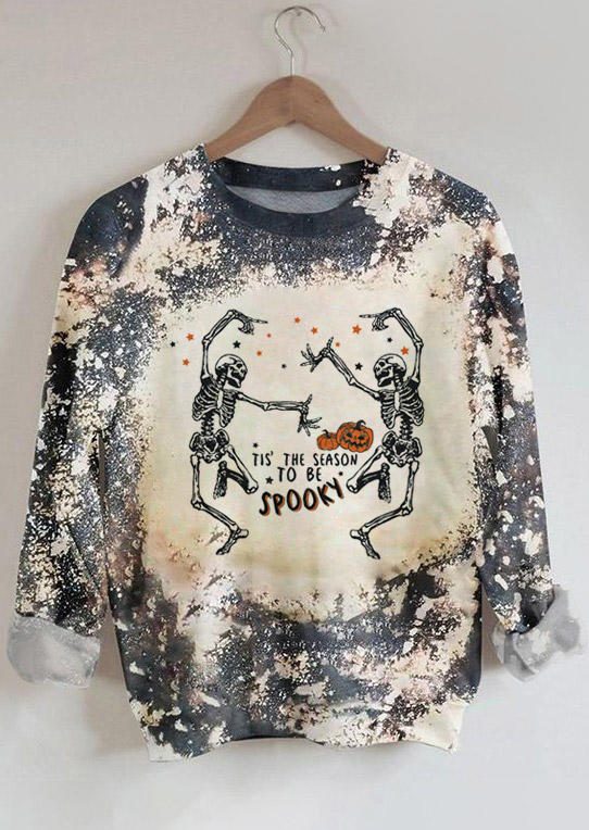 

Tis' The Season To Be Spooky Pumpkin Face Sweatshirt - Gray, SCM007579