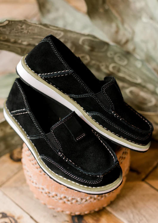 

Round Toe Slip On Flat Flannel Sneakers - Black, SCM007368