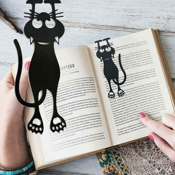 Hollow Out Black Kitten Bookmark