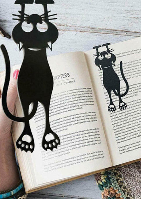 Hollow Out Black Kitten Bookmark