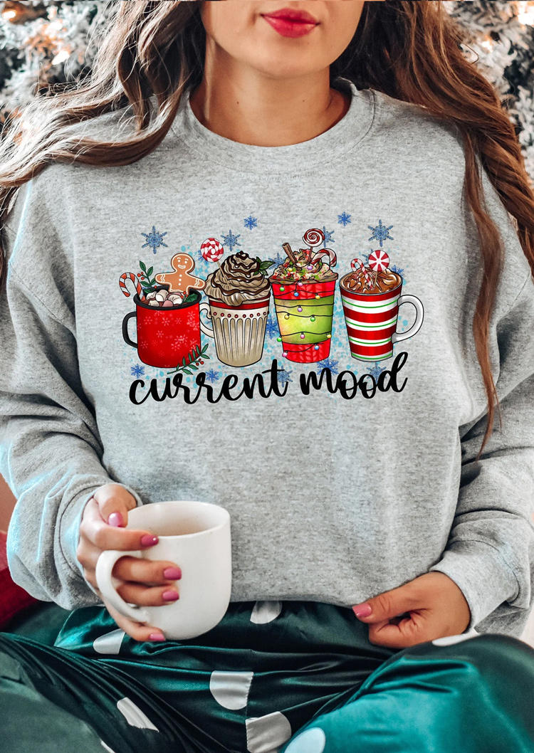 

Christmas Current Mood Gingerbread Man Snowflake Sweatshirt - Gray, SCM007934