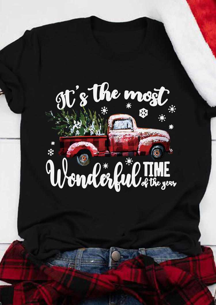 

Christmas It's The Most Wonderful Time Of The Year T-Shirt Tee - Black, SCM008238