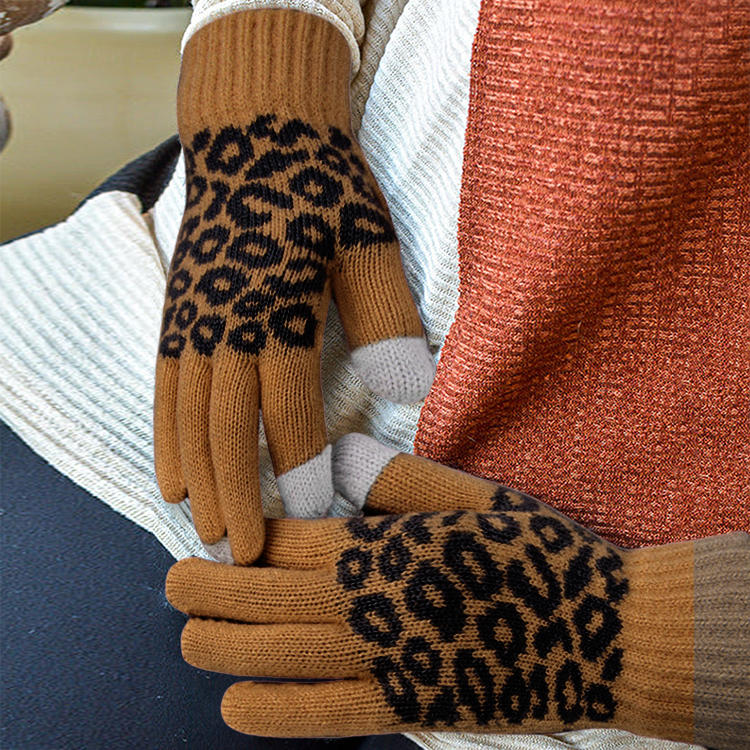 Leopard Winter Warm Gloves